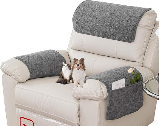 Armrest Covers - Arm Chair Covers Set of 3 Recliner Chair Covers,
