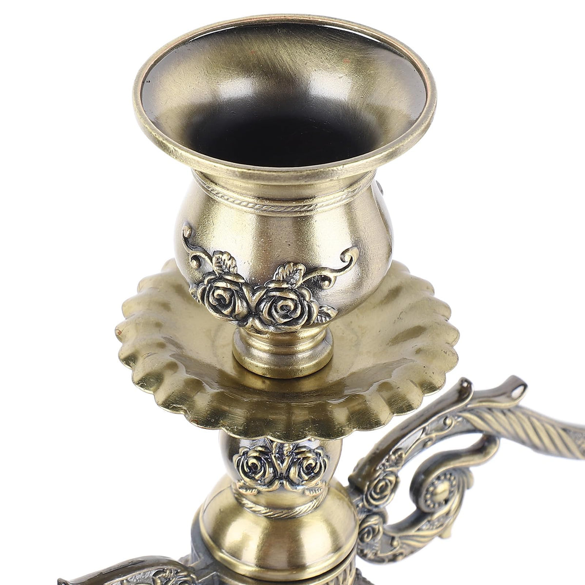 HKINBAS Craft Collection Fit for Metal Arms Candelabra European Style Retro Candlestick Holder Romantic Candle Holder Decoration for Wedding Dinner Party Decoration (Bronze Three Heads)