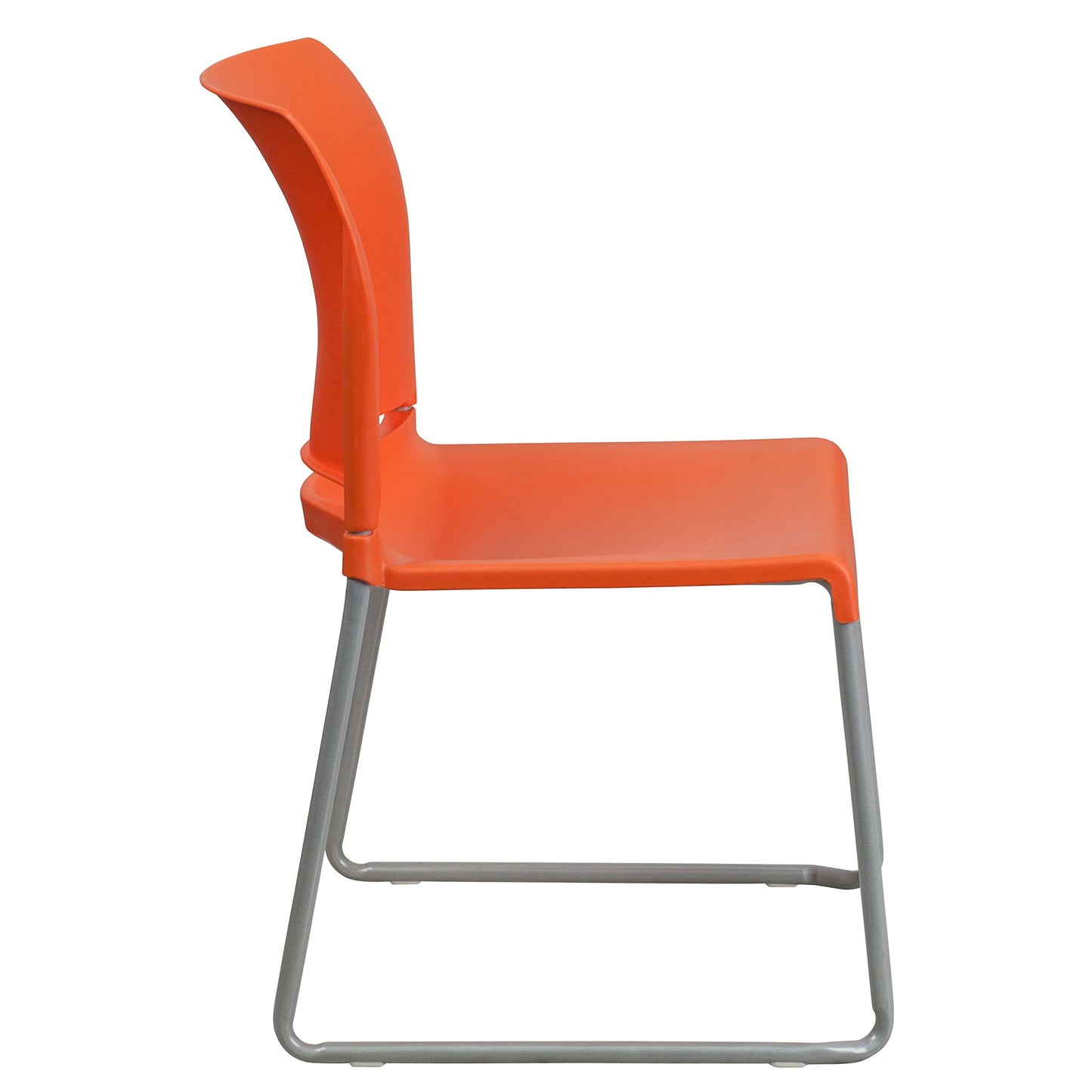 Flash Furniture Hercules Series Contoured Stacking Chairs for Waiting Rooms and Offices, Ergonomic Lobby Chairs with Curved Back, Set of 5, Orange
