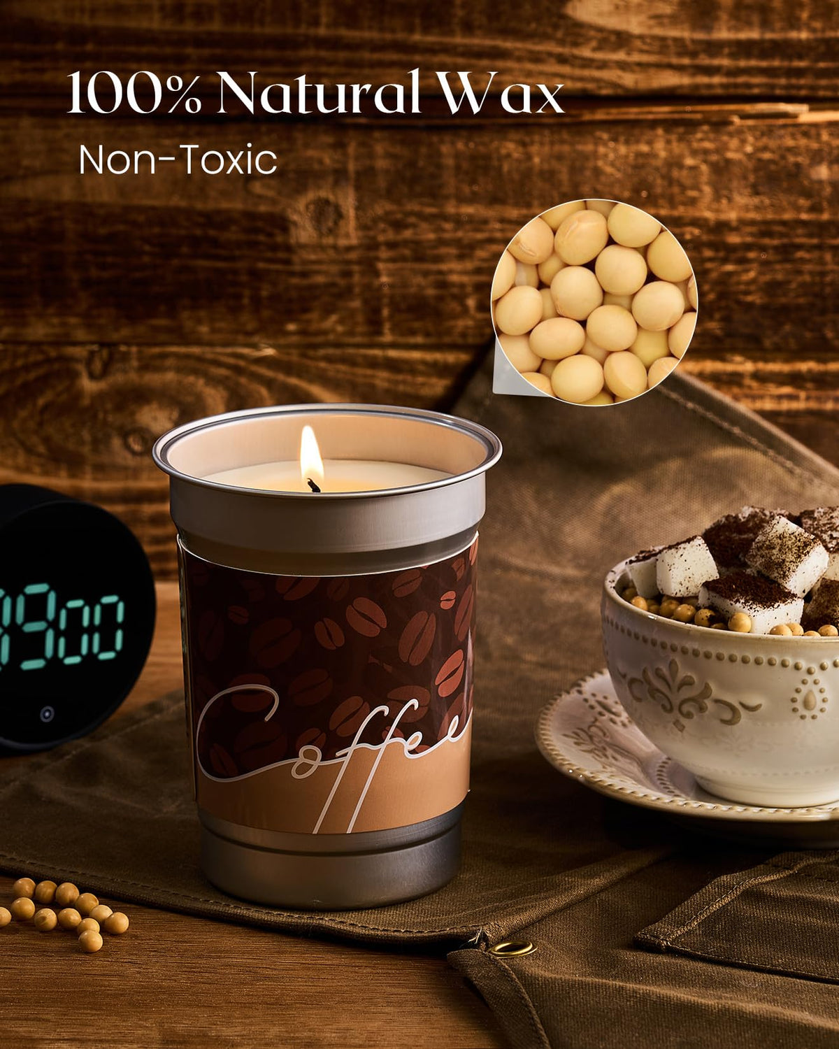 M&SENSE Hot Chocolate Scented Candles, Soy Wax 16.2oz