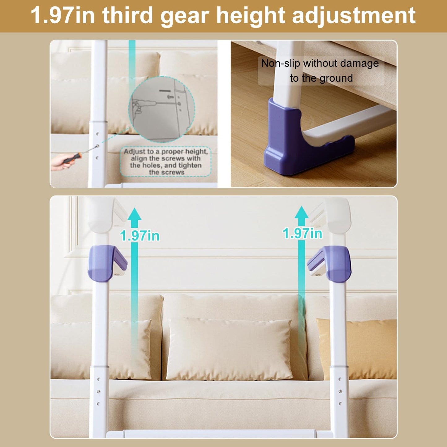 Glnnk Couch Stand Assist Aid for Elderly: Chair Lift Standing Assis Devices for Seniors Sit to Stand - Height & Width Adjustable Mobility Daily Living Aid Couch Cane Stand Up Assist