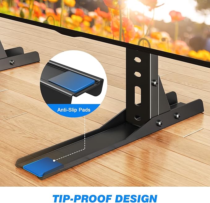 Rfiver Universal TV Stand for 20-70 inch Flat Curved TVs, Height Adjustable