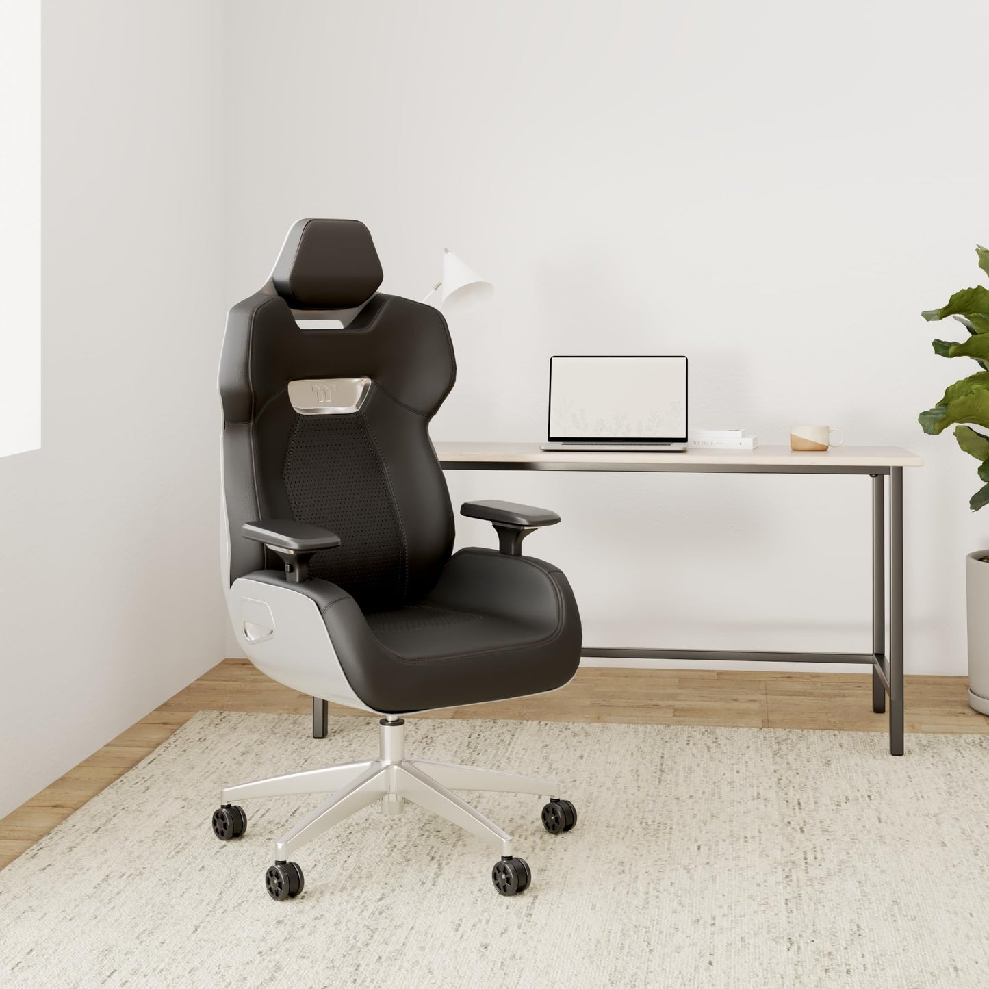 Thermaltake Argent E700 Real Leather Gaming Chair (Glacier White) Design by Studio F∙A∙Porsche, GGC-ARG-BWLFDL-01