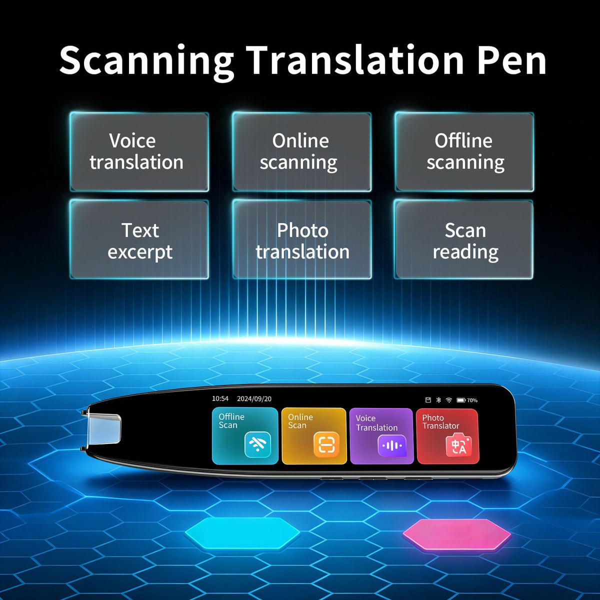 Translator Pen&Scan Reader Pen for Language Learners&Dyslexia&Learning Difficulties& Adults,OCR Translation Pen&Pen Scanner,Text to Speech Device for 142 Language(Grey)
