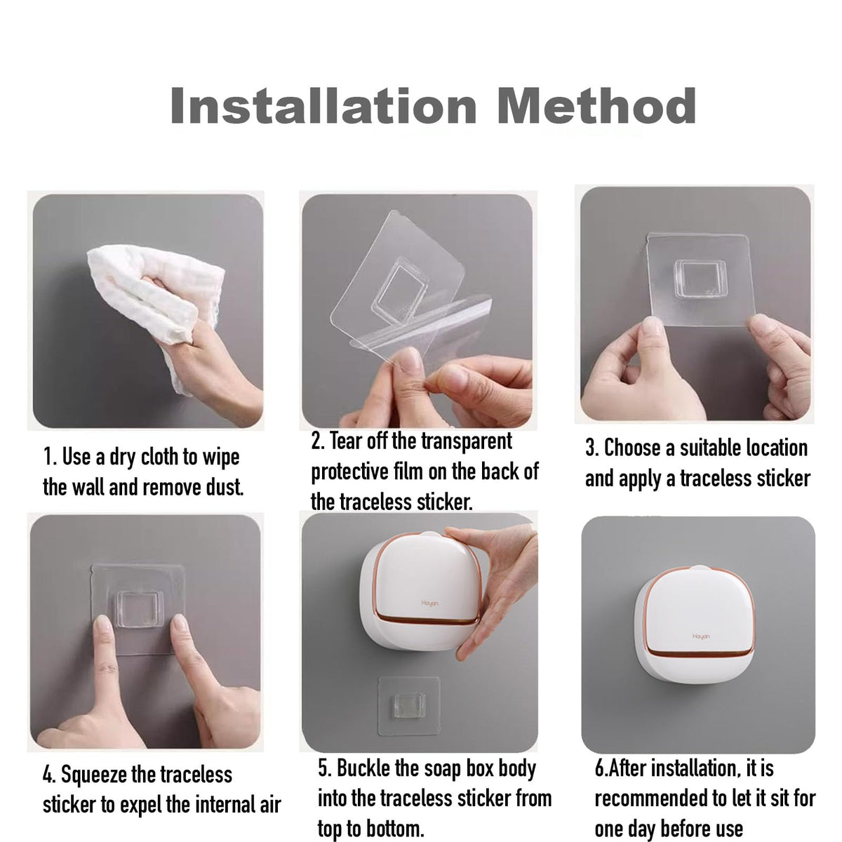 Soap Holder Dish Shower, Bar Soap Holder with Drainage, Self Draining Soap Holder, Wall Mounted Soap Box Tray Container for Bathroom, Bathtub Kitchen Sink (1PC White)