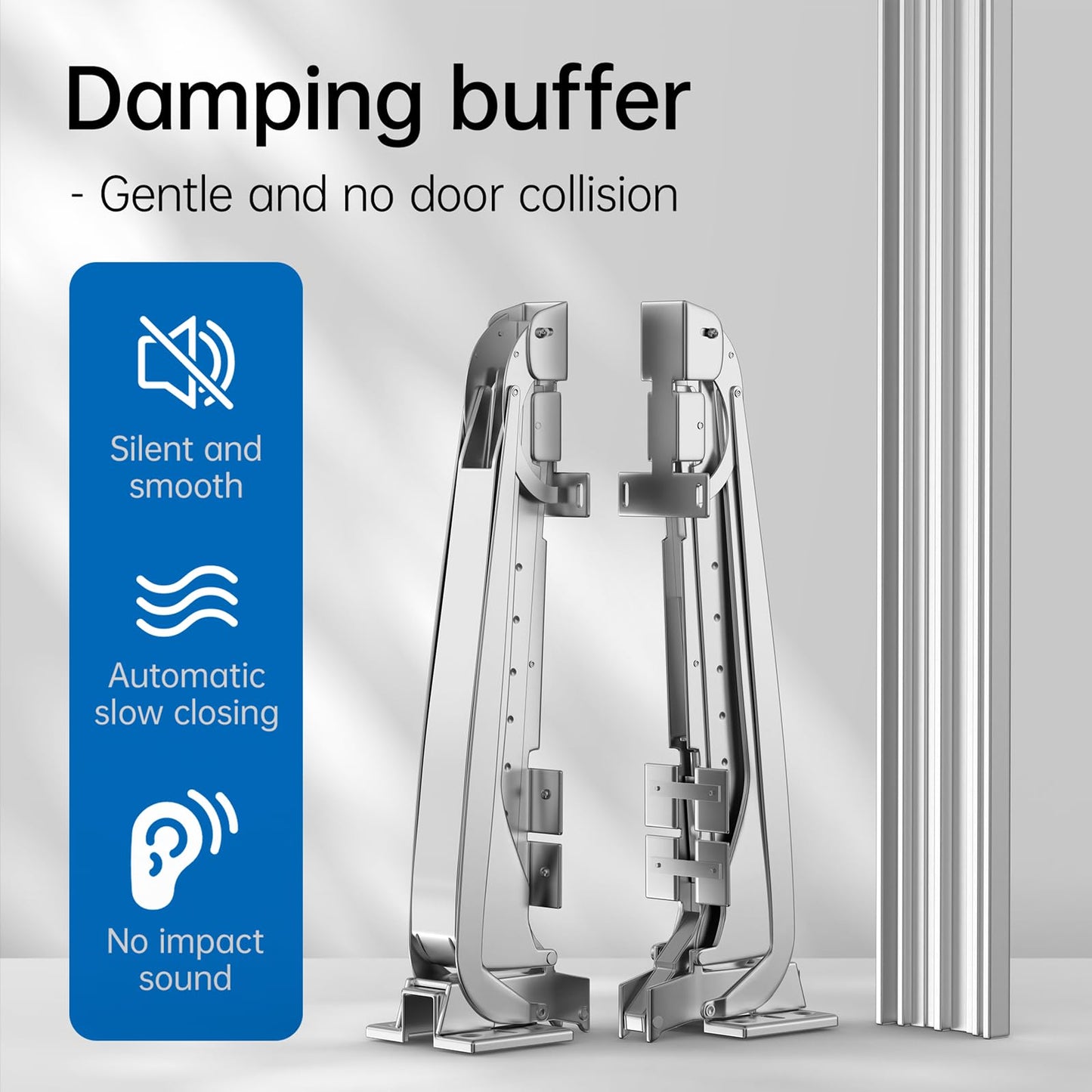 XBLWIN Lateral Opening Door Hinge Set 180° Parallel Opening Cabinet Wardrobe Door Sliding Load-Bearing 15.4lb Heavy Duty Hinge