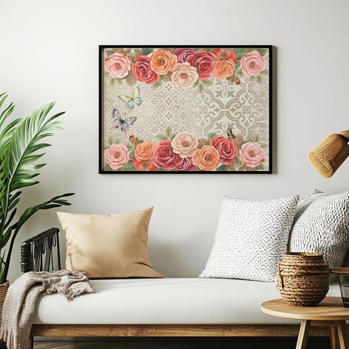 6 Sheets Roses Rub on Transfers
