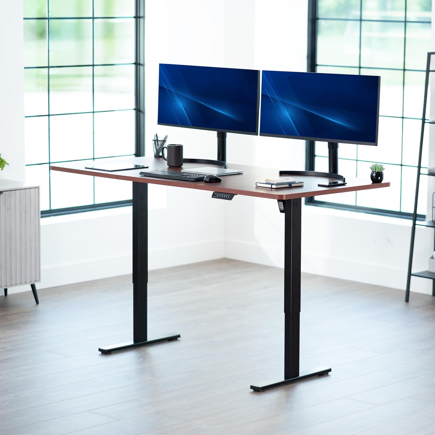 VIVO Universal 71 x 36 inch Table Top for Standard and Sit to Stand Height Adjustable Home and Office Desk Frames, Dark Walnut Extra-Wide Desktop, DESK-TOP72-36D