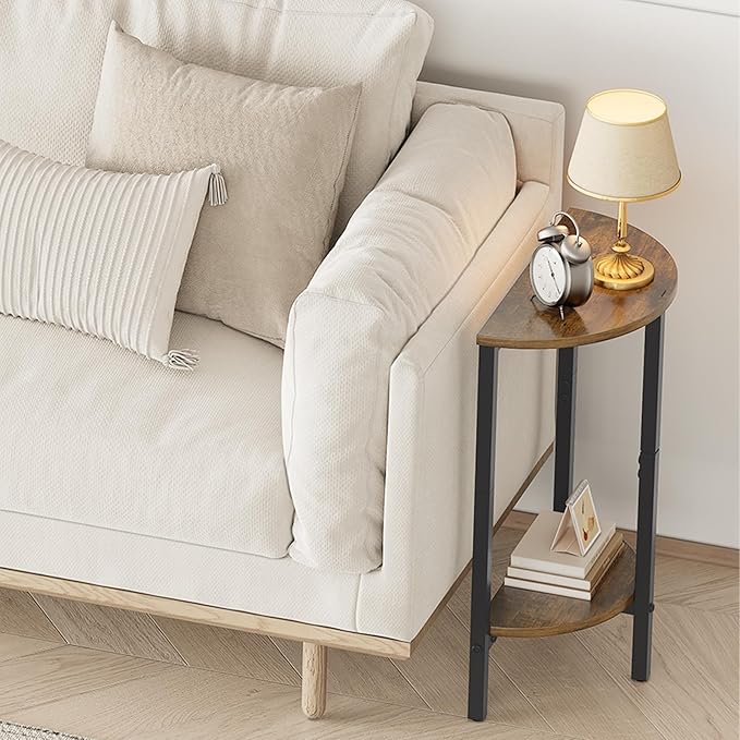 Vagusicc Side Table, Small Round End Table, 2 Tier Small Couch Side Tables