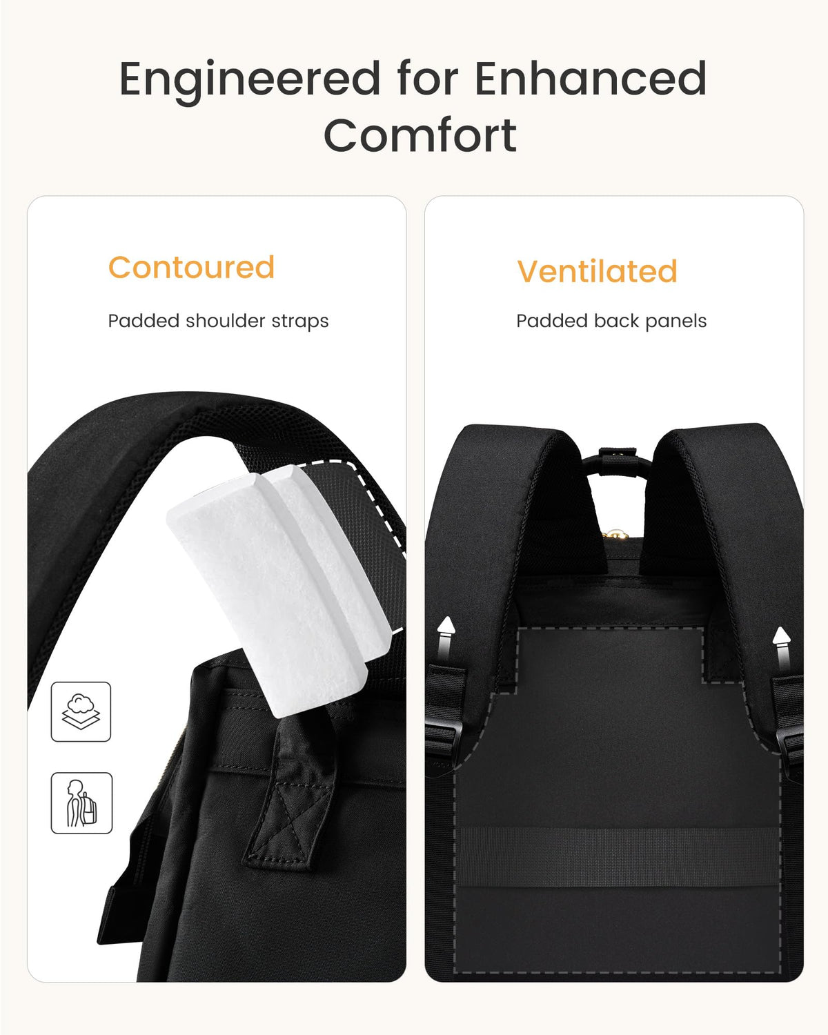 LOVEVOOK Laptop Backpack for Women with Giant Tumbler Holder Pocket,15.6 inch Waterproof Travel Backpack Purse Computer Laptop Bag,Professional Work College Nurse Teacher Backpack Casual Daypack,Black