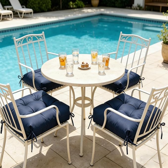 Set of 2 Patio Seat Cushions Square Wicker Seat Pads Waterproof Rocking Chair