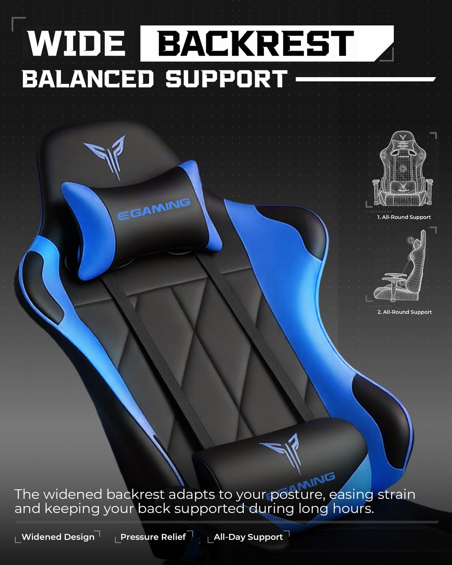 GTPLAYER Gaming Chair, Big and Tall Video Game Chair with High Back PU Leather, Home Office Ergonomic Computer Chair with Footrest, Adjustable Height, 360° Swivel Wheels for Adults and Teens