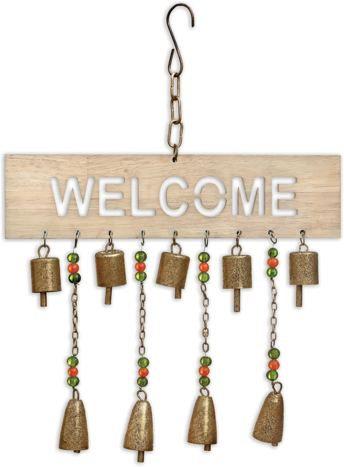 Sunset Vista Designs Welcome with Gold Bells, 12-inch Height