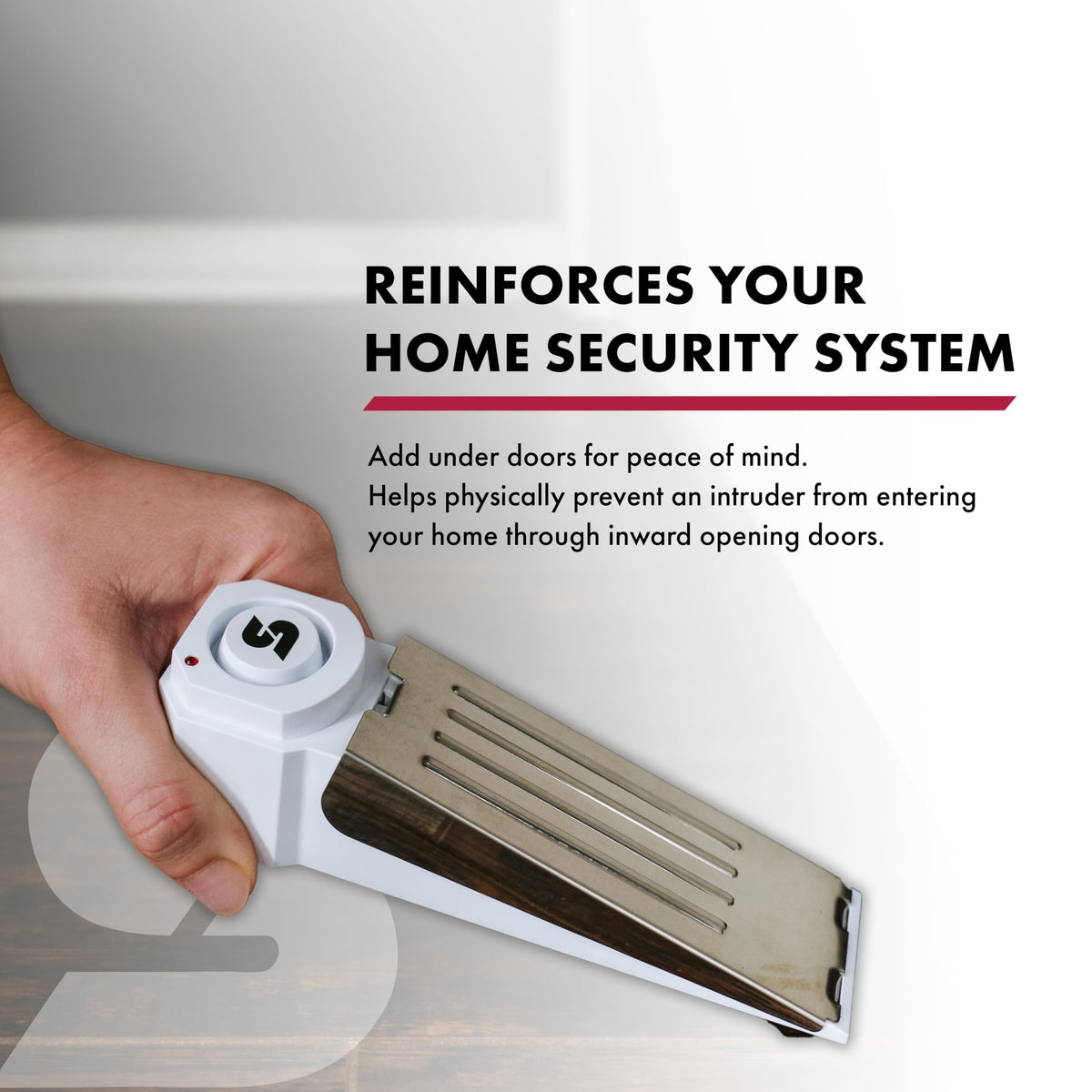 SABRE 120 dB Wedge Door Stop Security Alarm, Extremely Loud Wireless Alarm Siren Audible Up To 1,500 Ft., Non-Skid Pad, Compact Alarm Great for Home, Travel, Apartment or Dorm