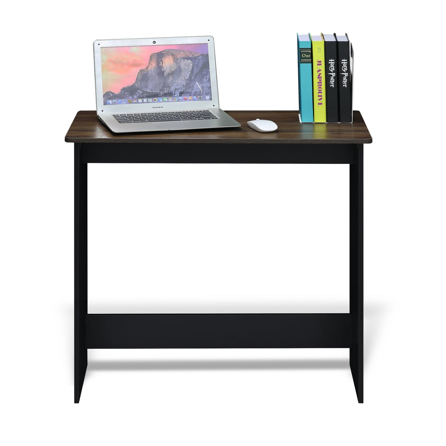 Furinno Simplistic 31-Inch Rustic Brown Computer Desk, Small Office Desk, Rectangular Home Office Desk with Drawers, Gaming Desk for Home Office, Bedroom, Study Room, Brown Walnut