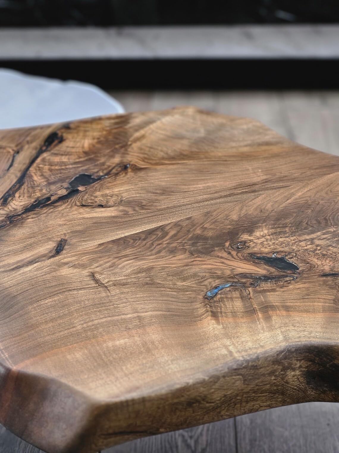 RESINHOMEFURNITURE Handcrafted Live Edge Round Coffee Table Dining Table Hallway Table Office Table Counter Table Center Table Side/End Table Bedside Table Home Décor (30" Inches Tall, 36 x 36 Inches)