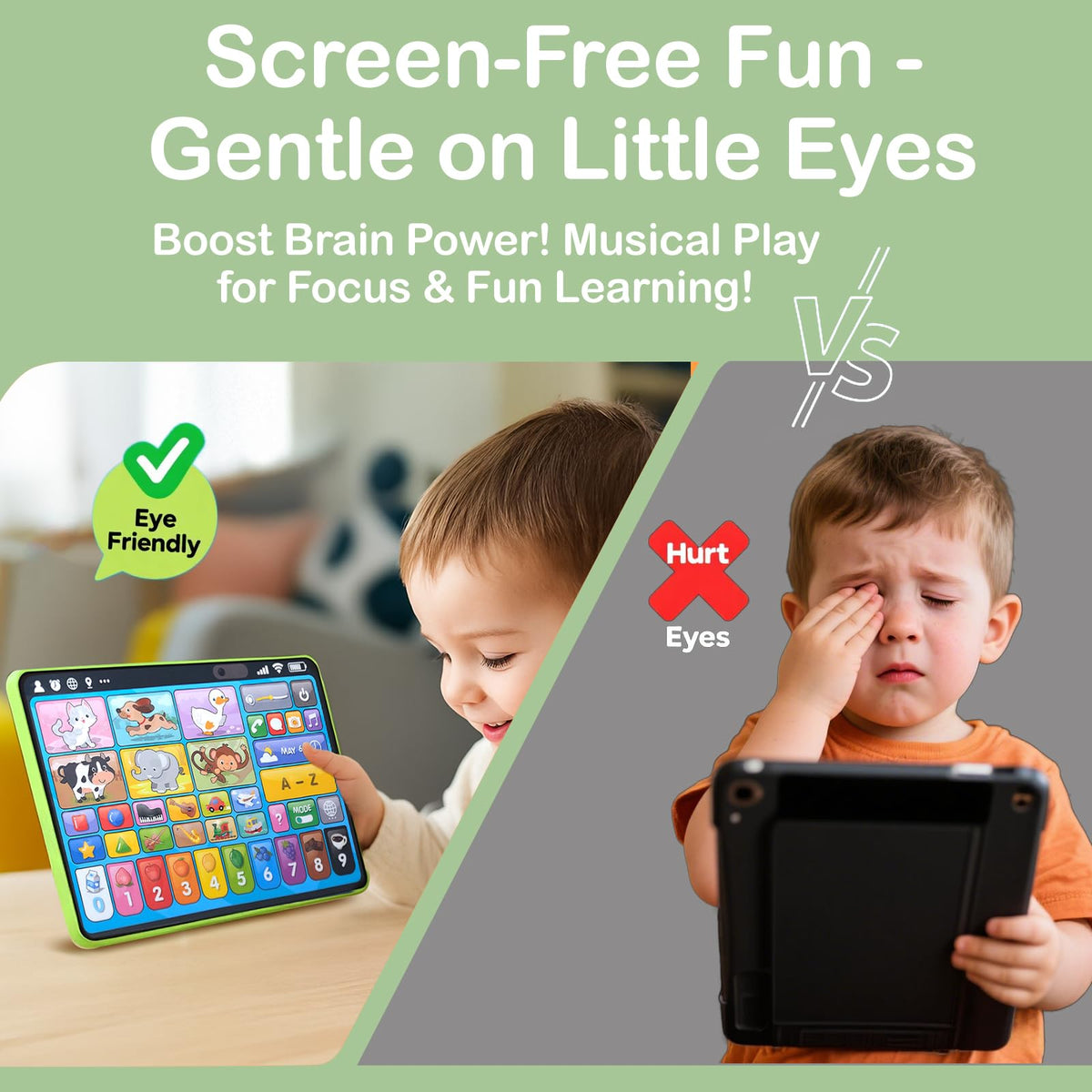 Learning Tablet for Toddlers 1-3 Trilingual Learning Toys with Sounds & Speech Therapy, Montessori Educational Toys for 1 Year Old Boy Girl, Baby Musical Toys 12-18 Months Toddler Toys Age 1-2-3 Gifts