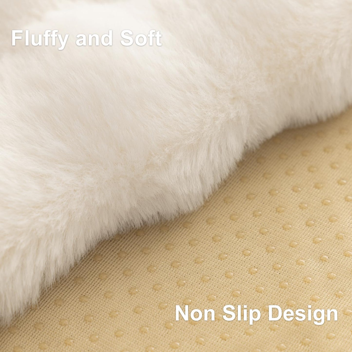 Aucrovee Soft Plush Faux Fur Couch Cover, Thick Warm Fuzzy Sectional Sofa Covers for 3 Cushion Couch Sofa L Sharped Sofa Non Slip Slipcover, Furniture Protector Covers for Pets(1 PCS 36"x94" White)