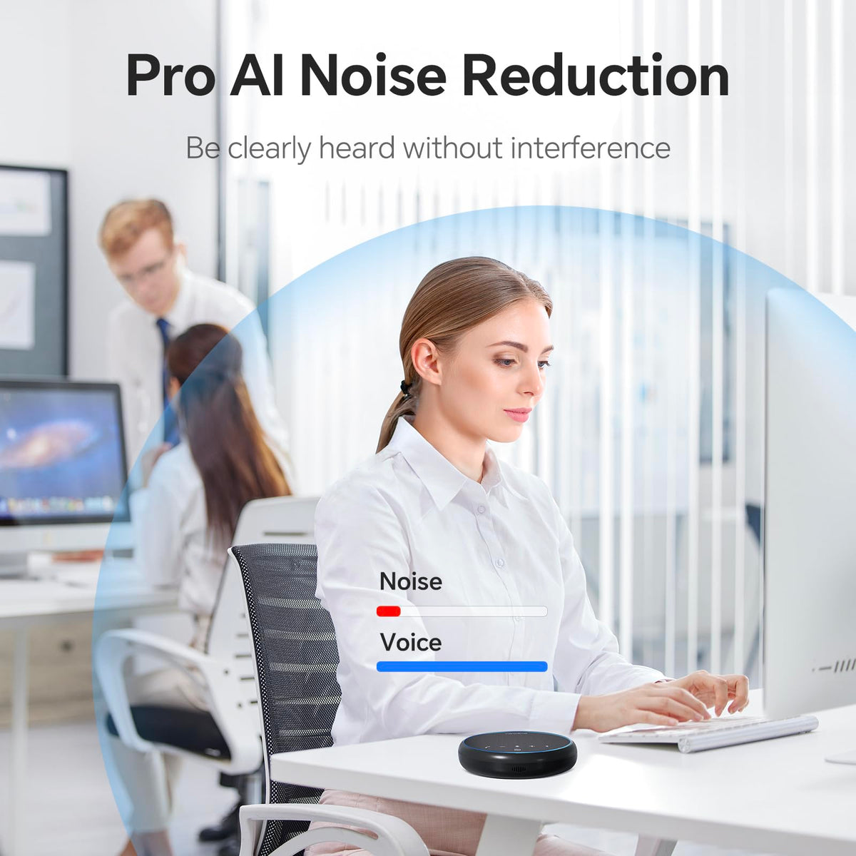 N newline Conference Speaker and Microphone, 2 Mics 360° Voice Pickup, AI Noise Reduction & Clear Calls, USB & Bluetooth Speakerphone, Up to 12H Call Time, for Small-to-Mid Meetings & Home Office