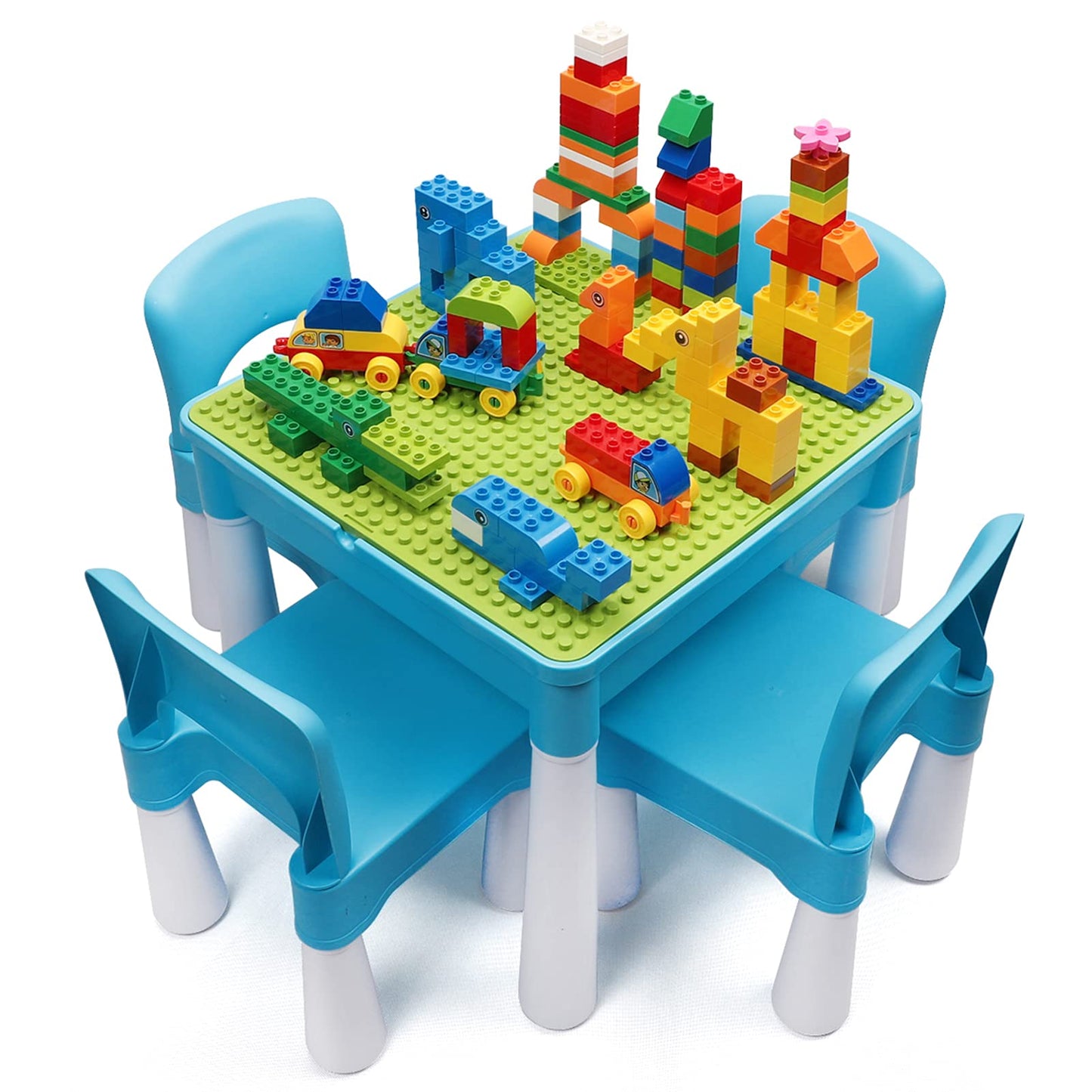 burgkidz Toddler Chair for Kids Ages 2-4, Plastic Kids Chair with 9.3" Seat Height, Lightweight & Durable, Easy-Clean for Indoor/Outdoor Use, Favorite Calming Blue for Boys Girls