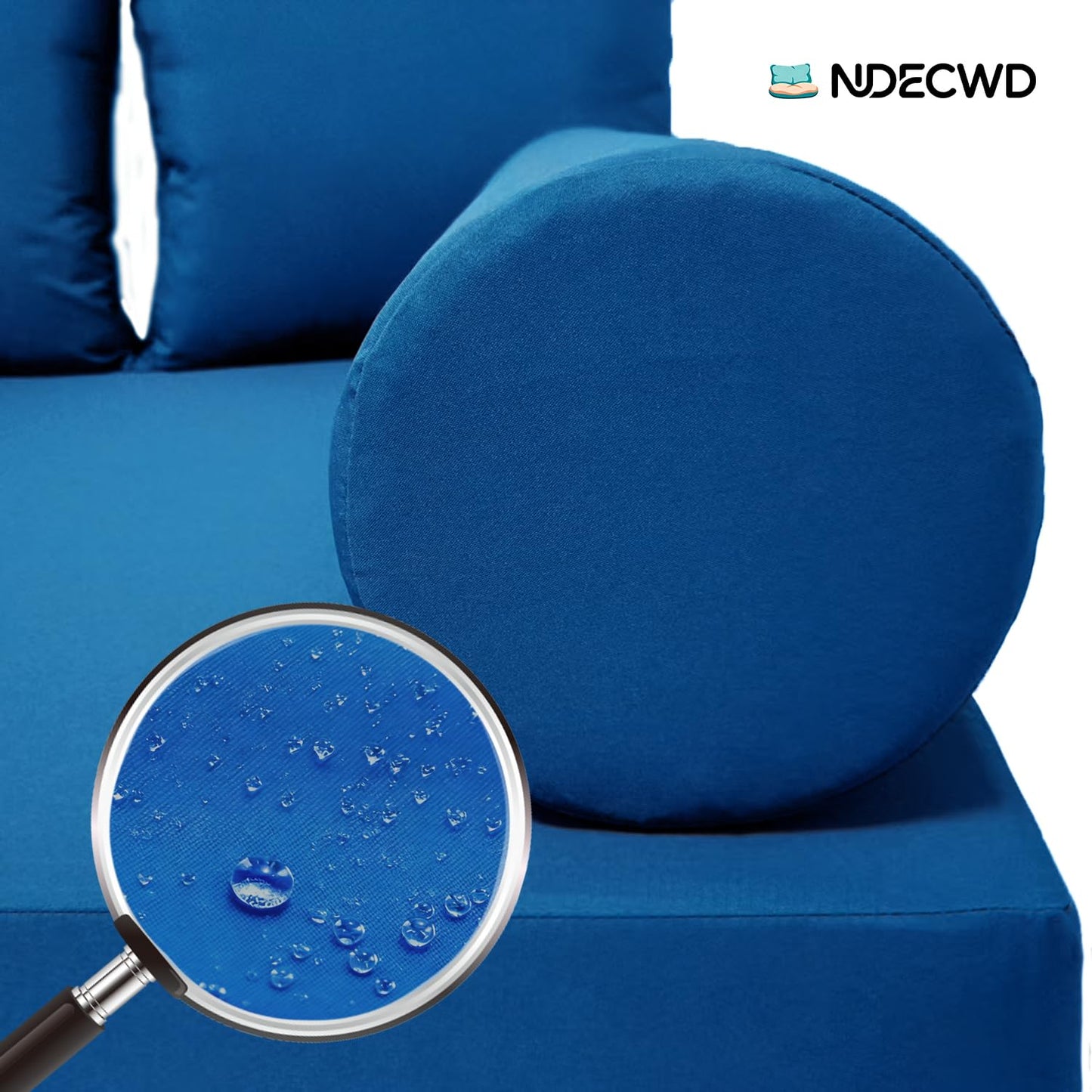 Twin Size Daybed Cushion Cover, Water-Repellent Porch Swing Mattress Slipcover (Fits 6" Depth), Heavy-Duty UV Resistant Patio Bed Protector with U-Shaped Zipper, Cover Only (Sky blue, 75*39*6in)