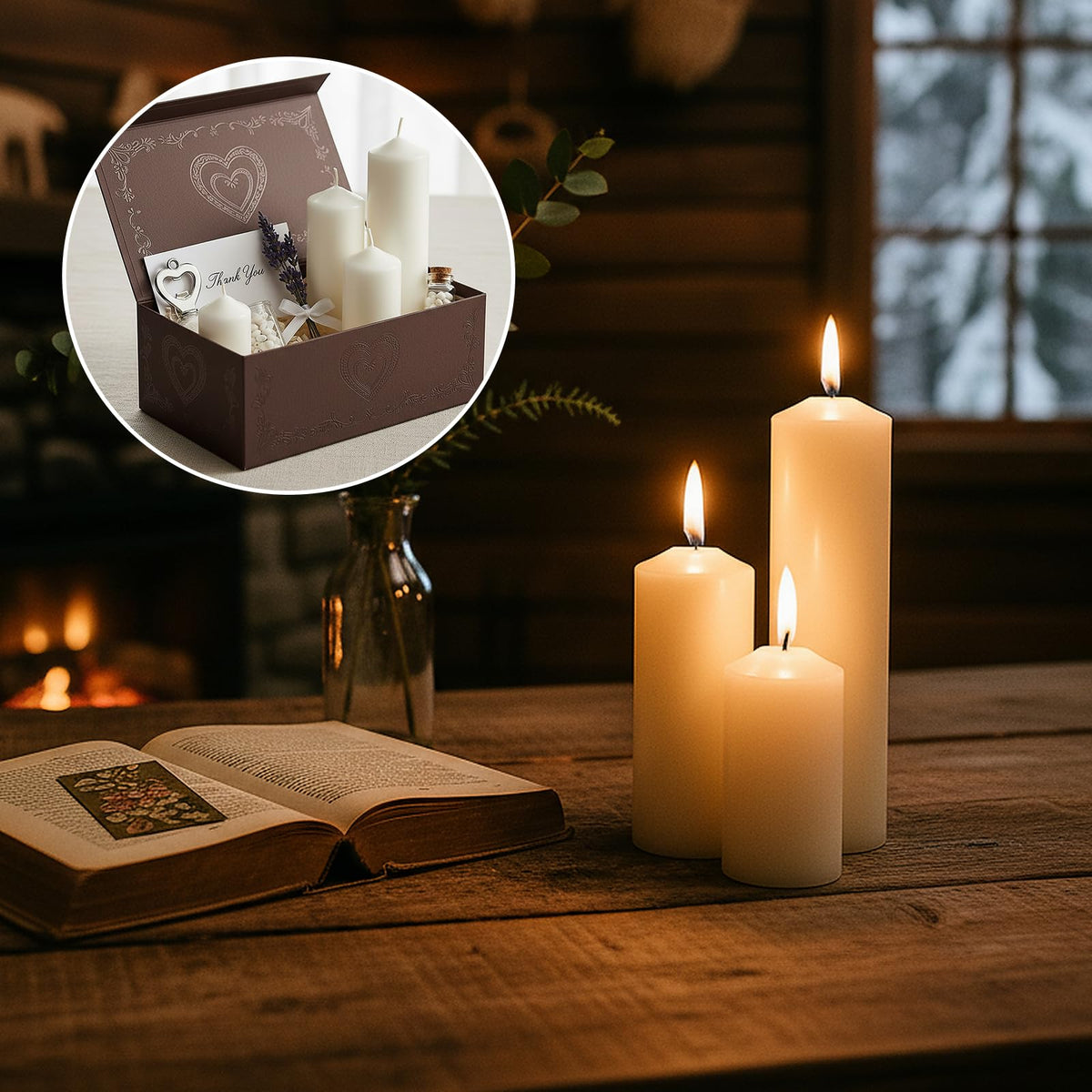Trxvxo White Pillar Candles Bulk Set of 18，Hurricane Candles，3 Different Lengths 2 x 3/6/8 Inch (6 Each)，Dripless Unscented Smokeless，Gives You a Better Atmosphere When Organizing an Event Party.