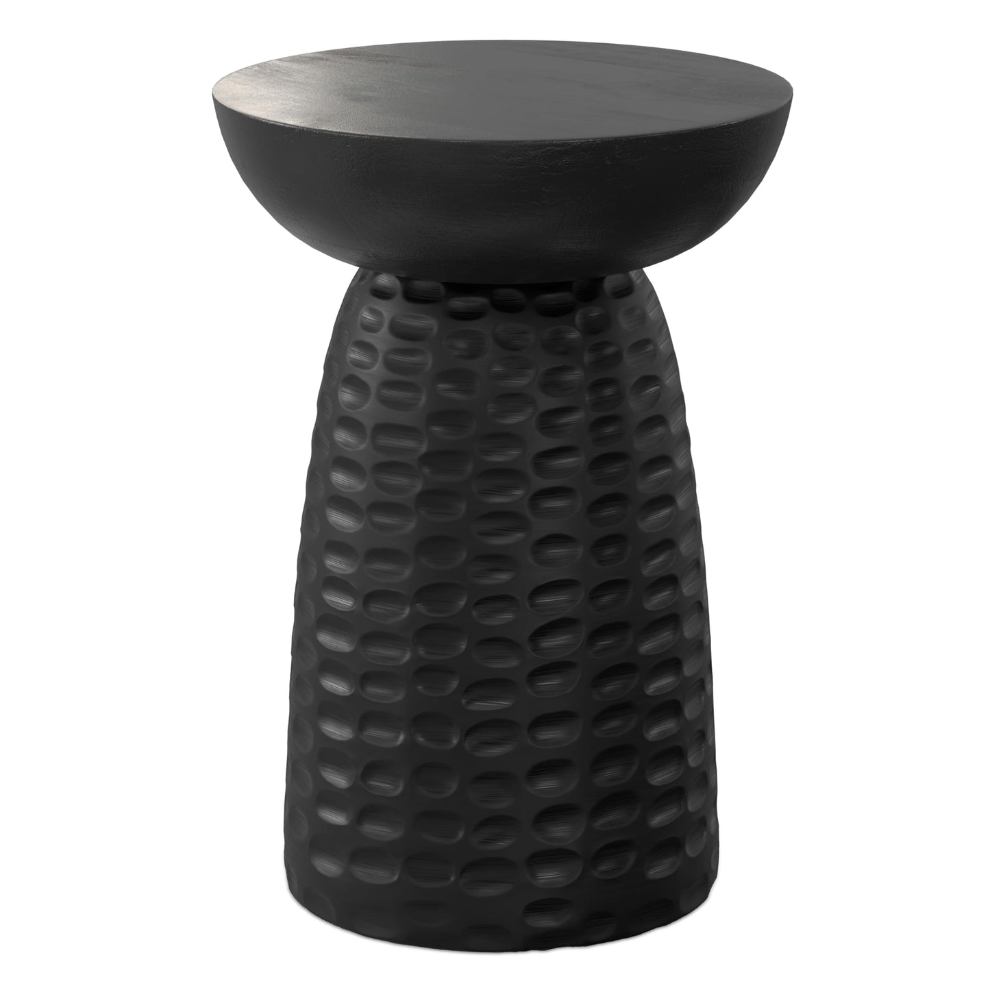 SIMPLIHOME Boyd End Table - 13" Wide x 18" High Solid Mango Wood Round Accent Table in Black, Handcrafted Contemporary Nightstand or Lamp Stand for Living Room, Bedroom, or Office, Assembled