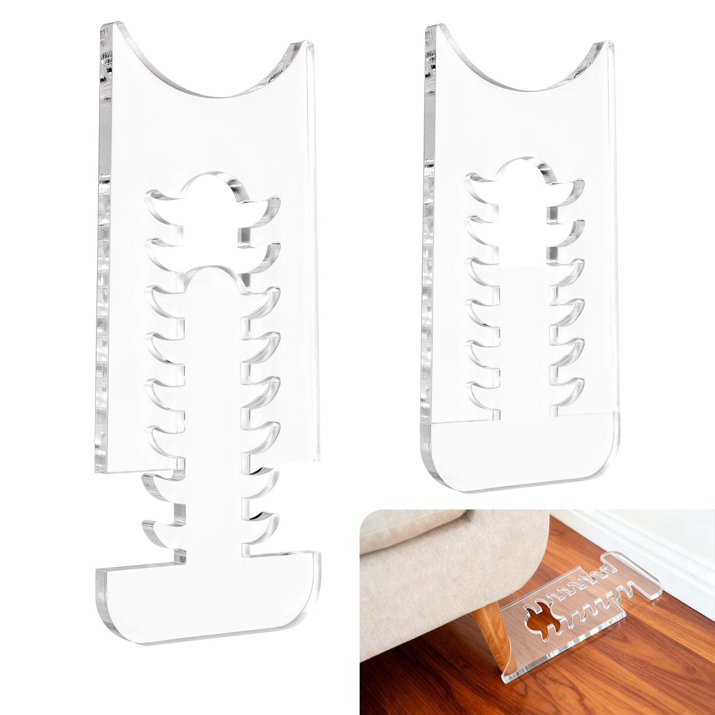 2 Pack Couch Wall Spacers Adjustable Length Furniture Protectors, Stoppers to Prevent Sliding, Under-Couch Stoppers, Protects Walls, Cuts Fire Risks, Saves Outlet Space, for Couches, Beds