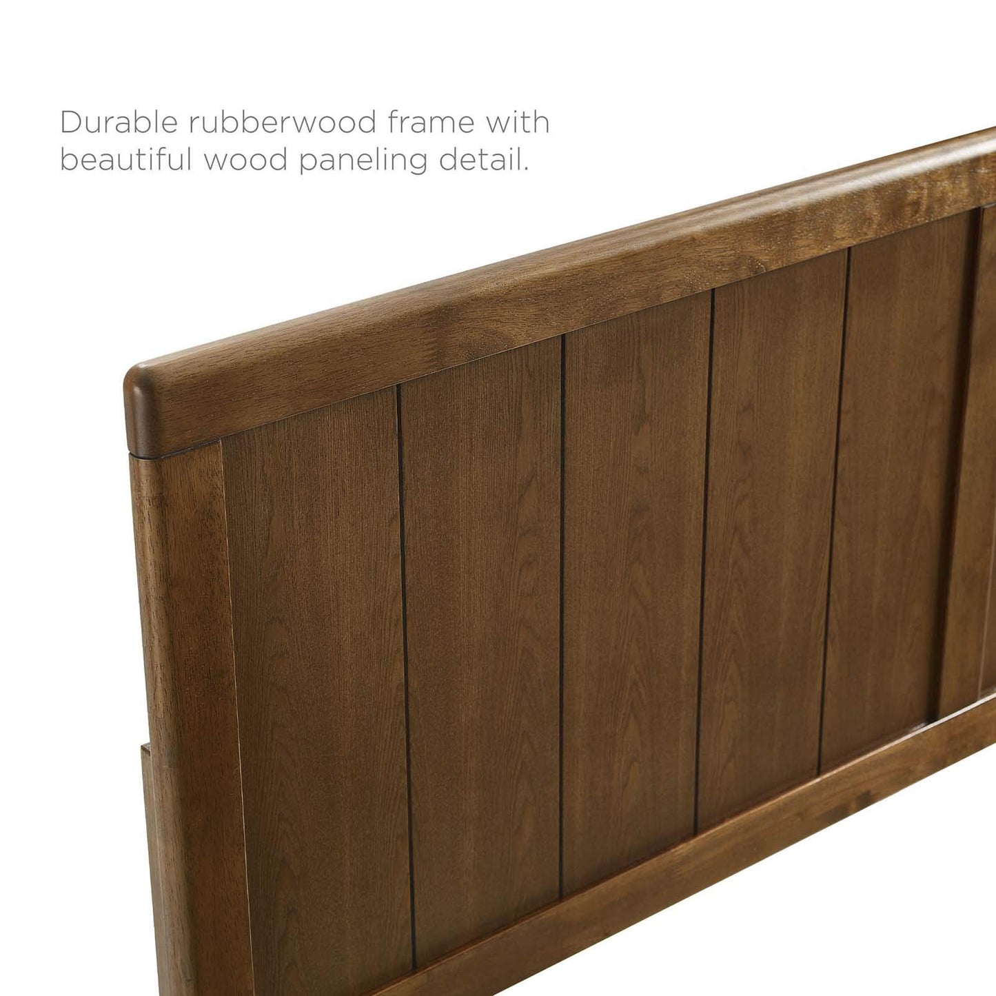 Modway Alana Wood Full Platform Bed in Walnut with Splayed Legs, Double