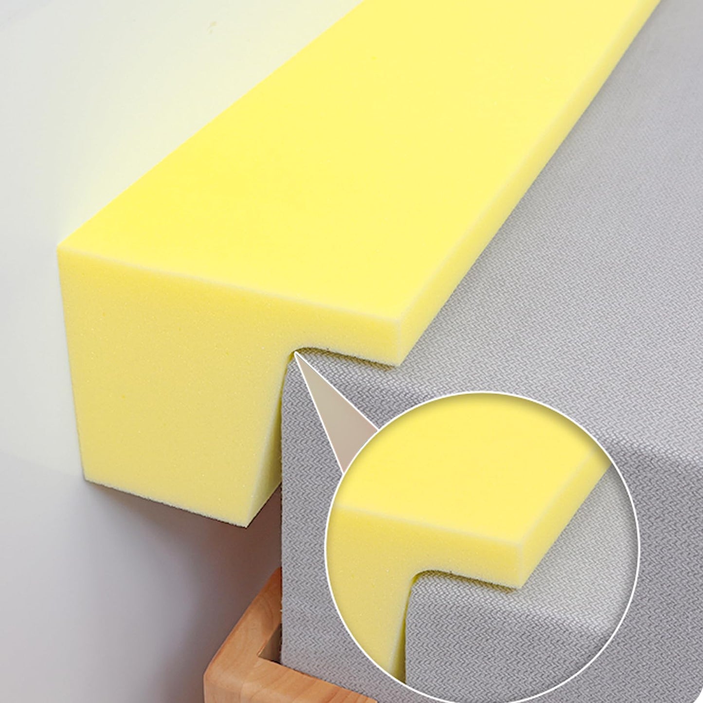 JoyHuaTrade Bed Filler for Headboard, L-Shaped Gap Filling for 1.57", 78.7" Long Mattress Wedge, Foam Headboard Filler for Seams and Bed Cracks, Yellow