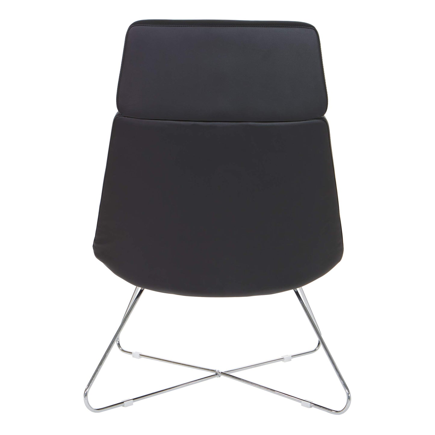 Office Star Geena Modern Scoop Guest Chair with Chrome Finish Sled Base, Black