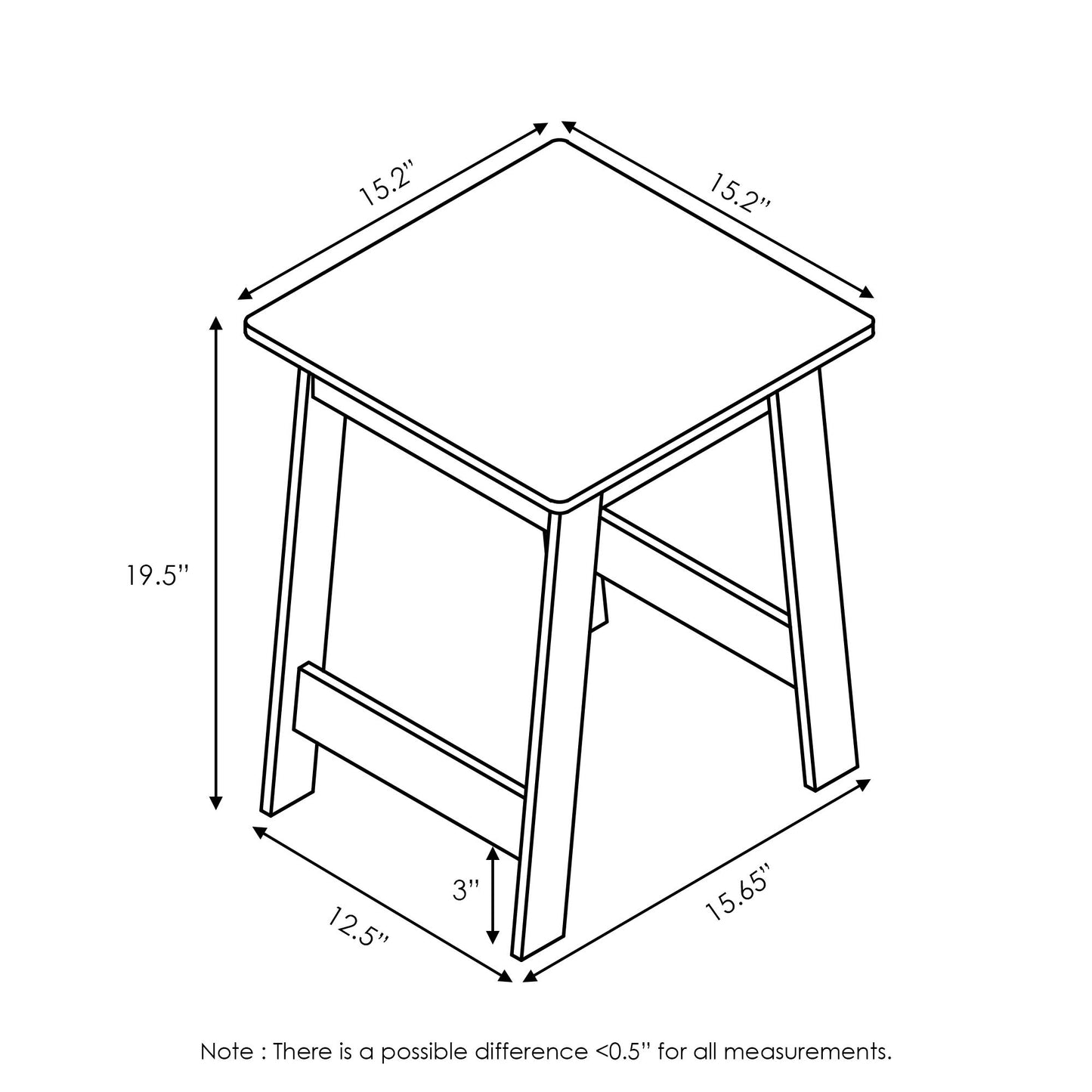 Furinno Beginning End Table, French Oak Grey
