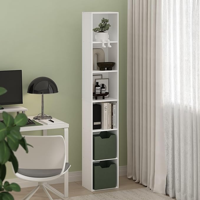 Furinno LUDER Book Shelf, 6-Tier Tall Modern Bookshelf, Bookcase