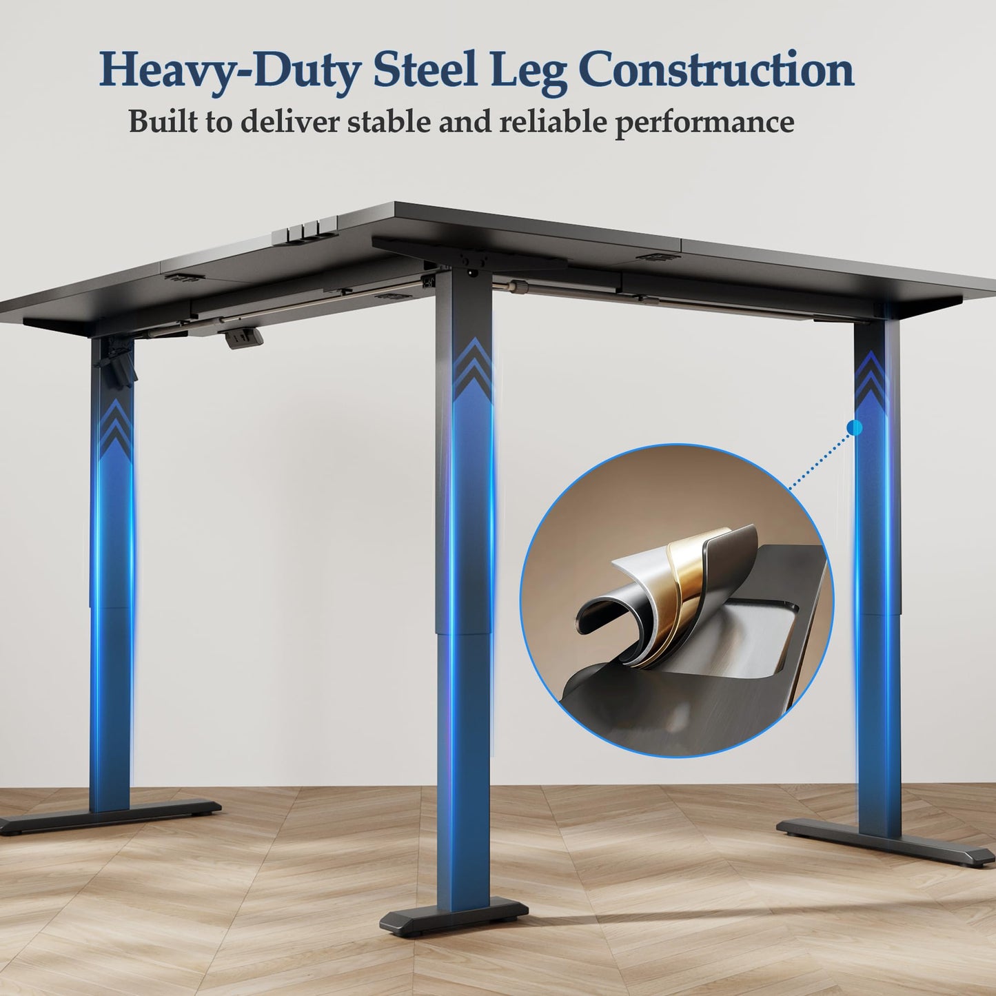Klicelor L Shaped Standing Desk 59 x 48 Inch, Electric Height Adjustable Corner Desk for Home Office Workstation, Ergonomic Sit Stand Computer Table with Memory Controller, Black