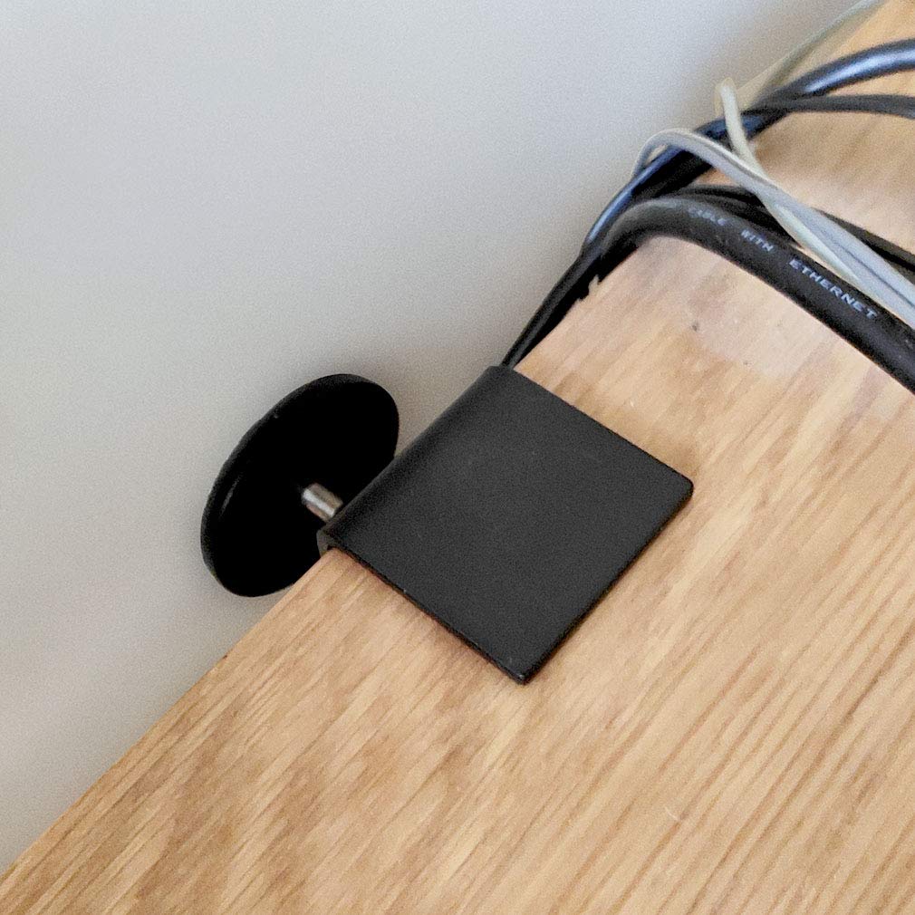 2 Pcs Adjustable Desk Wall Spacers - Table Wall Protectors, Desk Top Spacers, Wall Bumpers, Furniture Protectors (Black)
