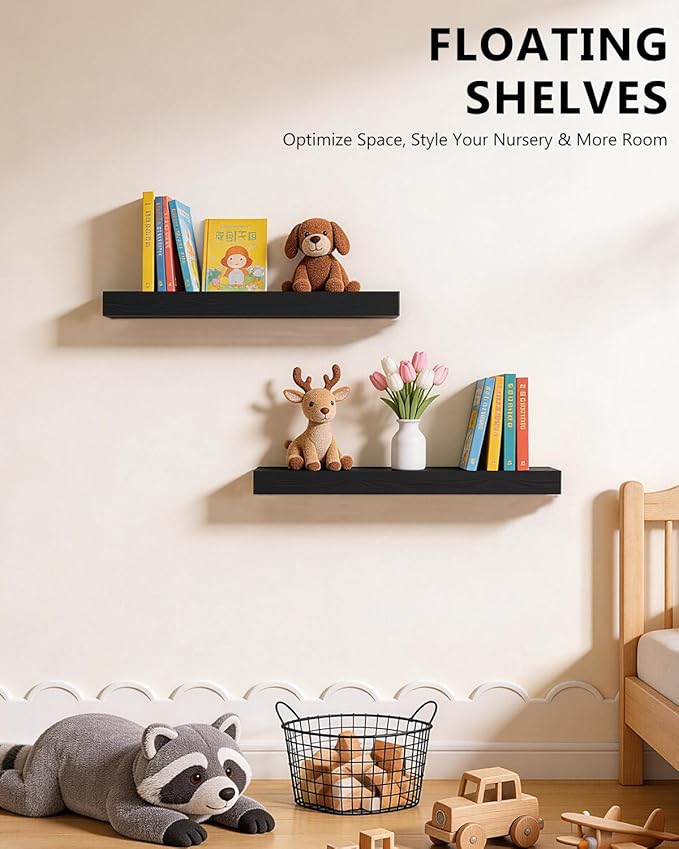 WALI Floating Shelves for Wall, 2 Tier Bathroom Storage Shelf Over Toilet