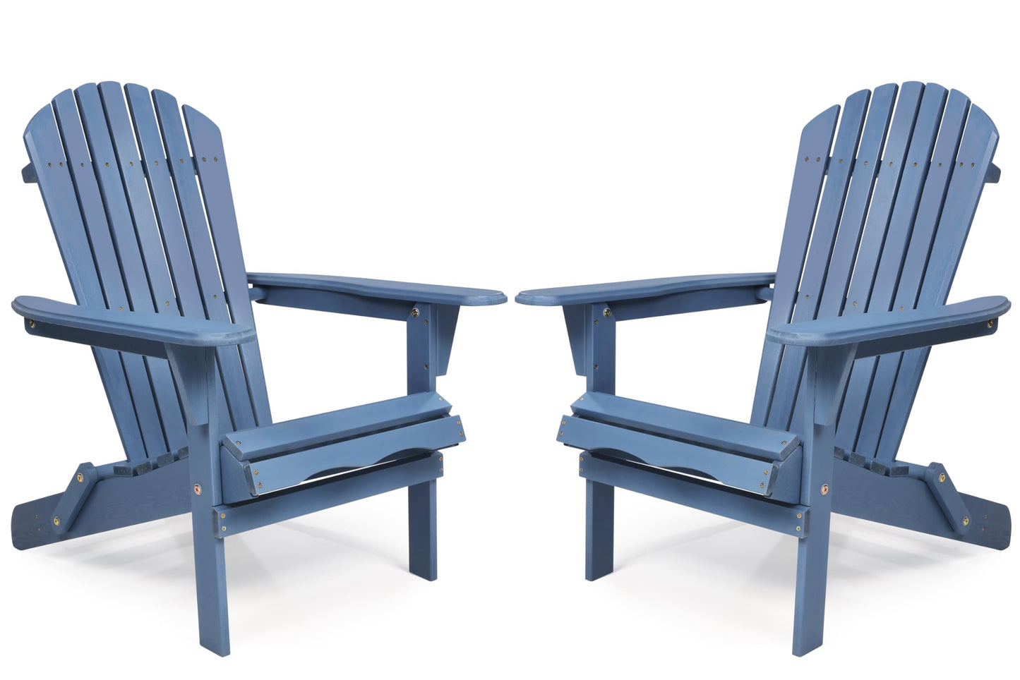 Wooden Folding Adirondack Chair Set of 2, Half Pre-Assembled Wood Lounge Chair for Outdoor Patio Garden Lawn Backyard Deck Pool Beach Firepit