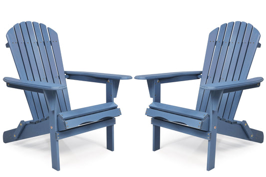 Wooden Folding Adirondack Chair Set of 2, Half Pre-Assembled Wood Lounge Chair for Outdoor Patio Garden Lawn Backyard Deck Pool Beach Firepit