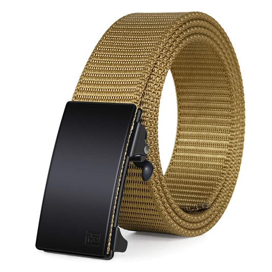 FAIRWIN Men's Ratchet Web Belt,1.25 inch Nylon Automatic Buckle,No Holes Invisible Belts for Men Jeans Pants
