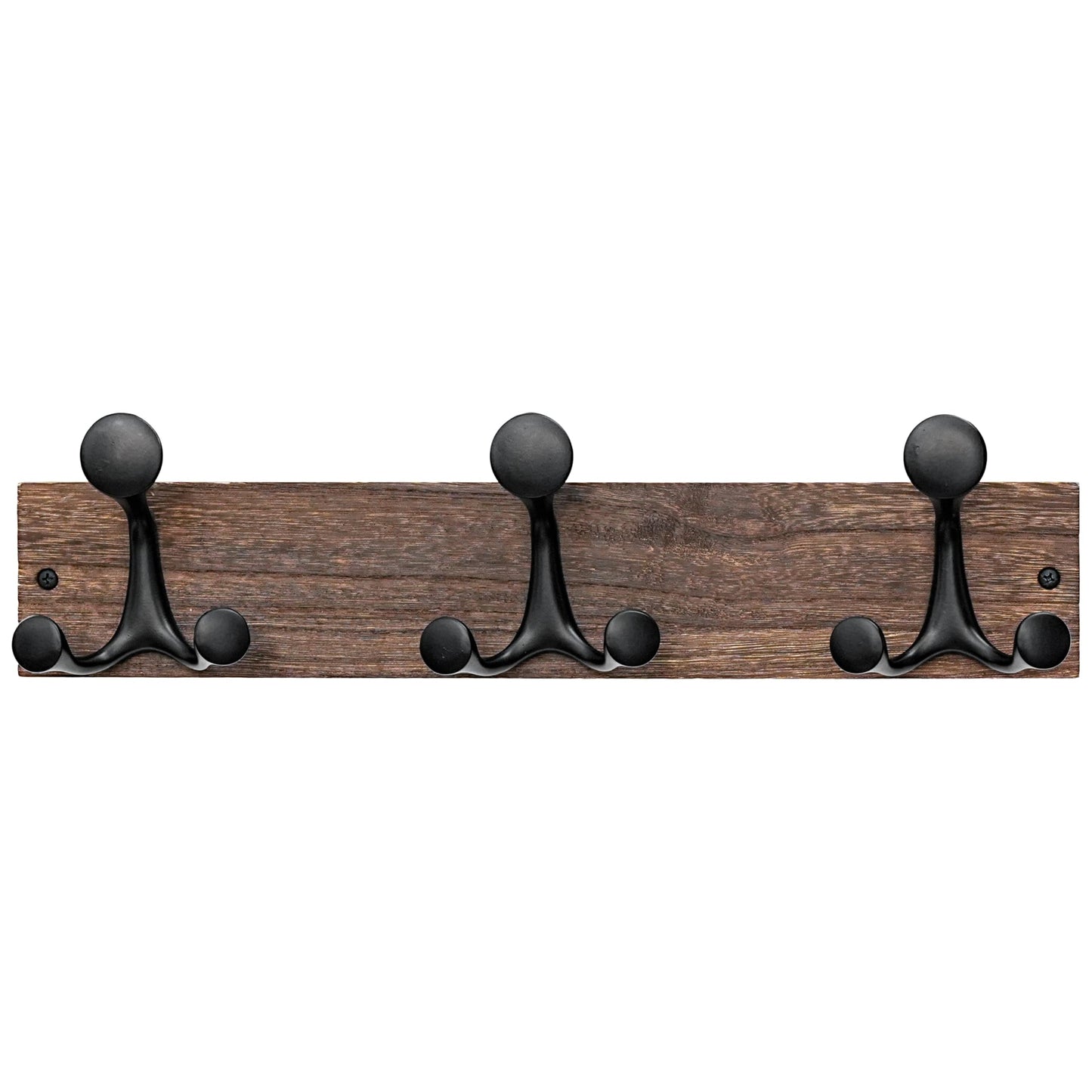 SKOLOO 17-Inch Wood Burnt Coat Rack Wall Mount with 3 Triple Hooks - Ideal for Family Entrances, Classrooms, and Pet Supplies Storage - Perfect Coat Hooks for Wall