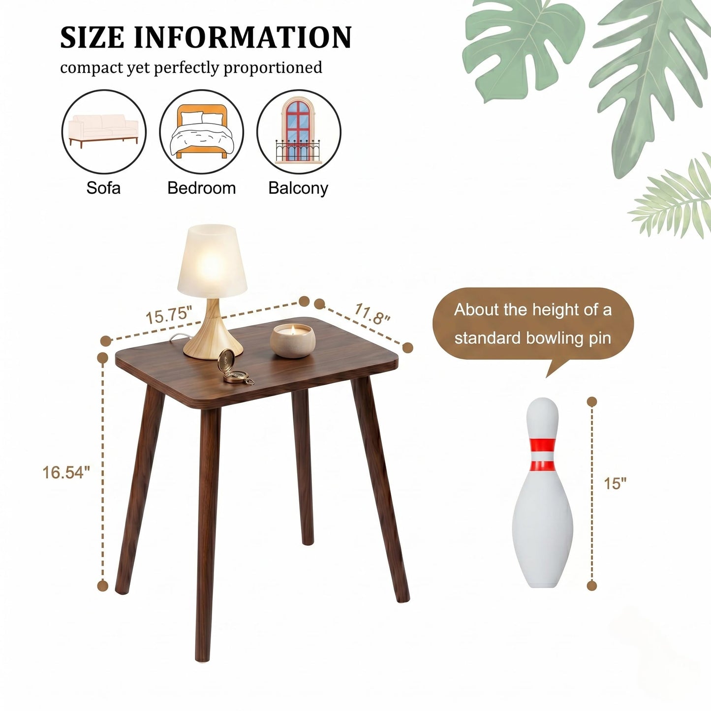 FORAOFUR Small Side Table, Modern Short End Table with Wooden Legs, Easy to Assemble Mini Living Room Table for Sofa Bedroom, Minimalist Bedside Furniture for Small Apartments and Limited Spaces Brown