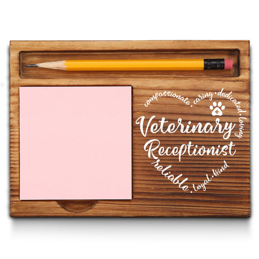 Veterinary Receptionist Gifts, Veterinary Receptionist Appreciation Gifts, Thank You Vet Receptionist Gifts for Vet Secretary, Vet Front Office Desk Self-Stick Note Pad Holders GSH10