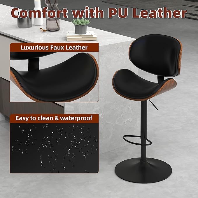 civama Bar Stools Set of 6 for Kitchen Counter, Adjustable Bar Height Chairs