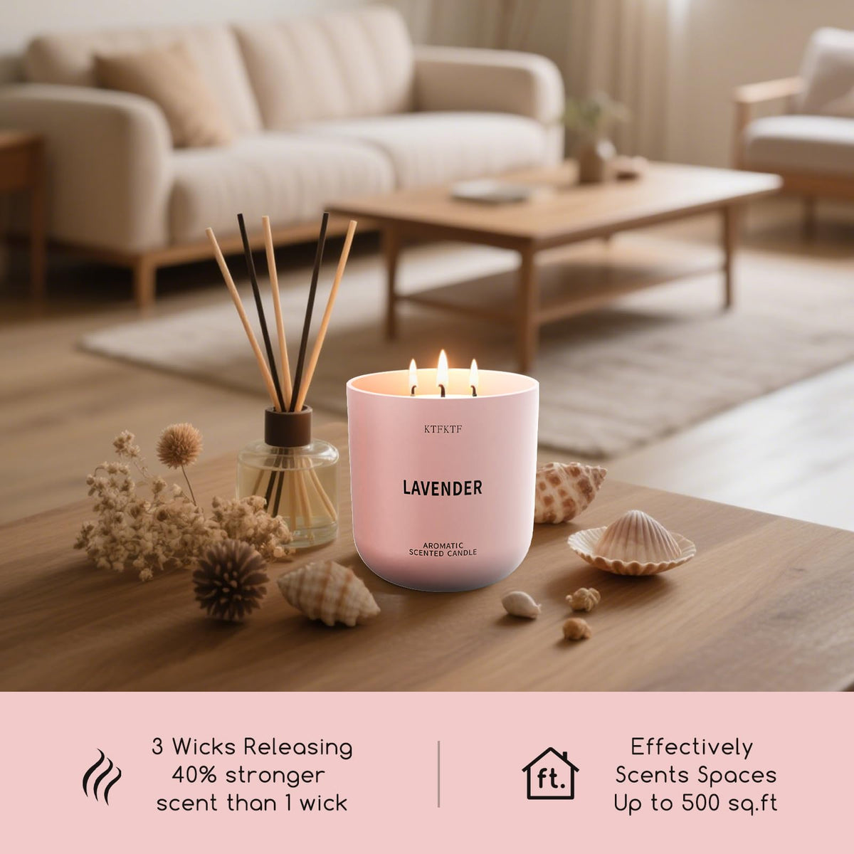 KTFKTF Lavender Scented Candles for Women - Aromatherapy Candle for Relaxation & Sleep Calm, 14.1oz Soy Candles for Home Scented, Birthday Mothers Day Candle Gifts for Women Mom