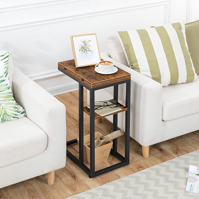 HOOBRO Foldable C Shaped End Table, C Shaped Side Table