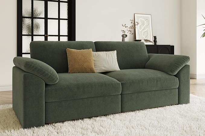 EASE MOOSE Comfty 2 Seat Couch, FSC Certified Modern Deep Seat Sectional Modular
