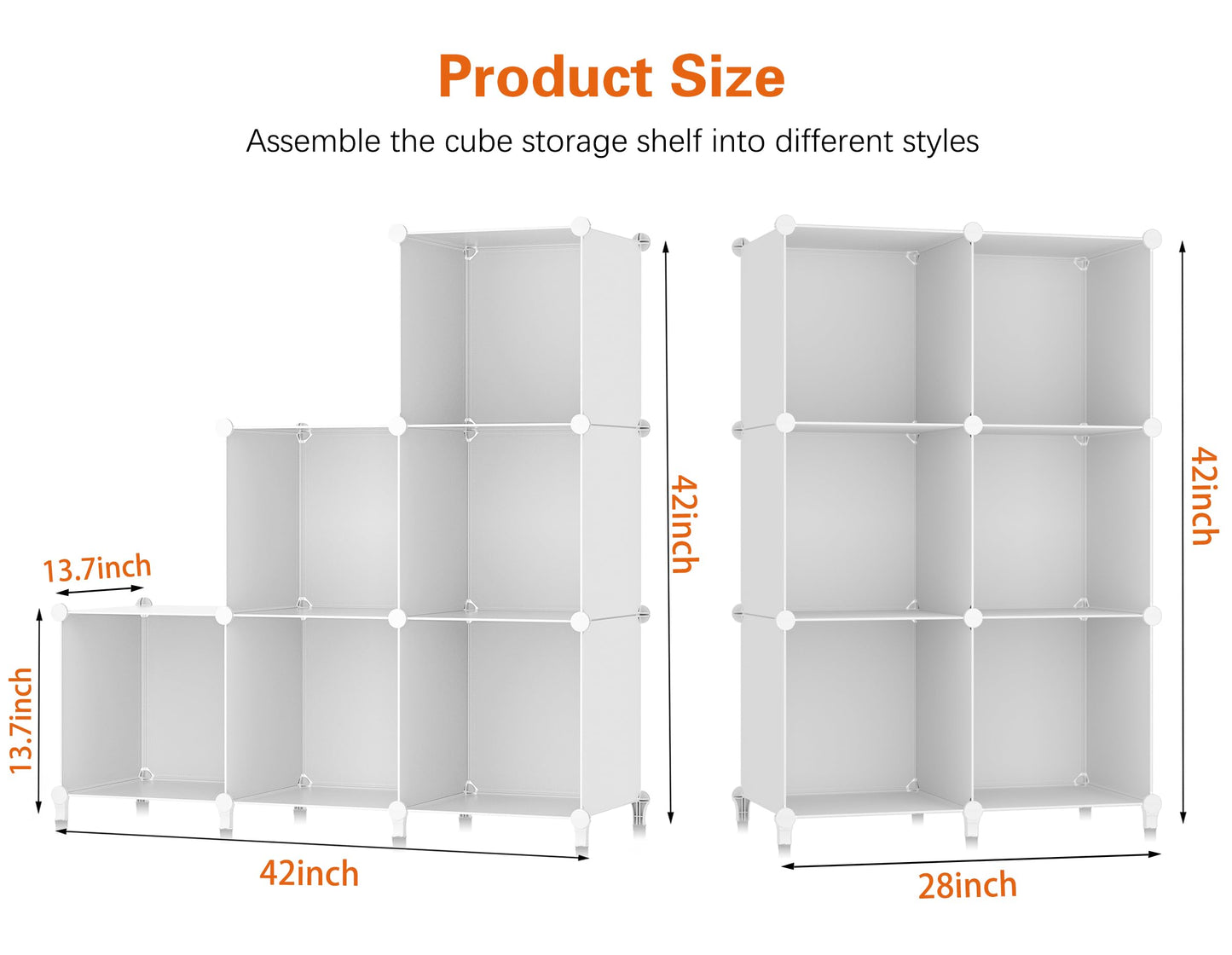Stackable Closet Organizers and Storage 6 Cube Storage Organizer Closet Organizer for Bathroom Closet Storage for Wardrobe