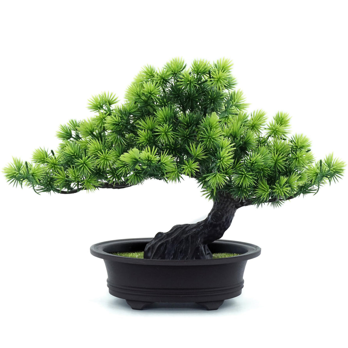 Small Fake Plants Desk Decor Artificial Bonsai with Pot, 9.5" Tall, Green