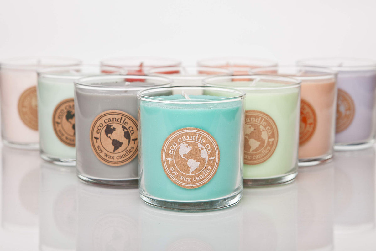 Eco Candle Co. Recycled Candle, Ocean Waves, 6 oz. - Scents of Marine Air, Citrus, & Musk - 100% Soy Wax, No Lead, Kraft Paper Label & Lid, Hand Poured, Phthalate Free,