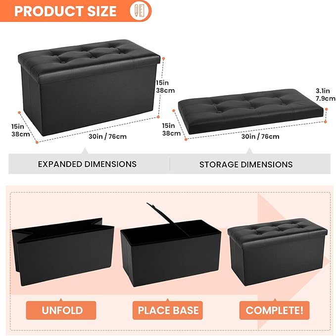 COSYLAND Ottoman Bench with Storage